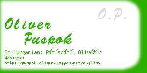 oliver puspok business card